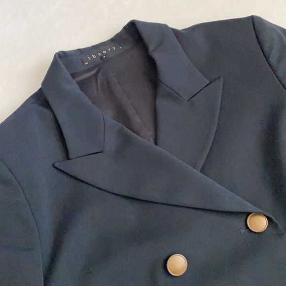 {VTG} Theory | Wool Blend Military Utilitarian Double Breasted Blazer Jacket (8) - Picture 8 of 17